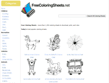 Tablet Screenshot of freecoloringsheets.net